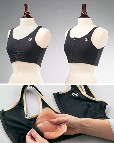 Post Mastectomy Sports Bra Styles and Pad Application